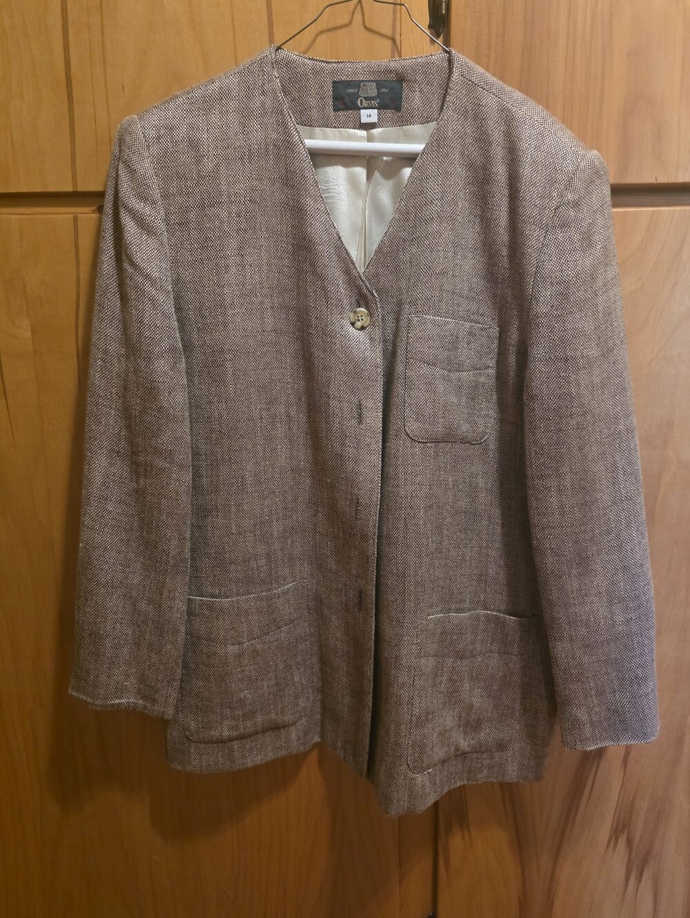 Orvis Women's Brown Tweed Single-Button Blazer